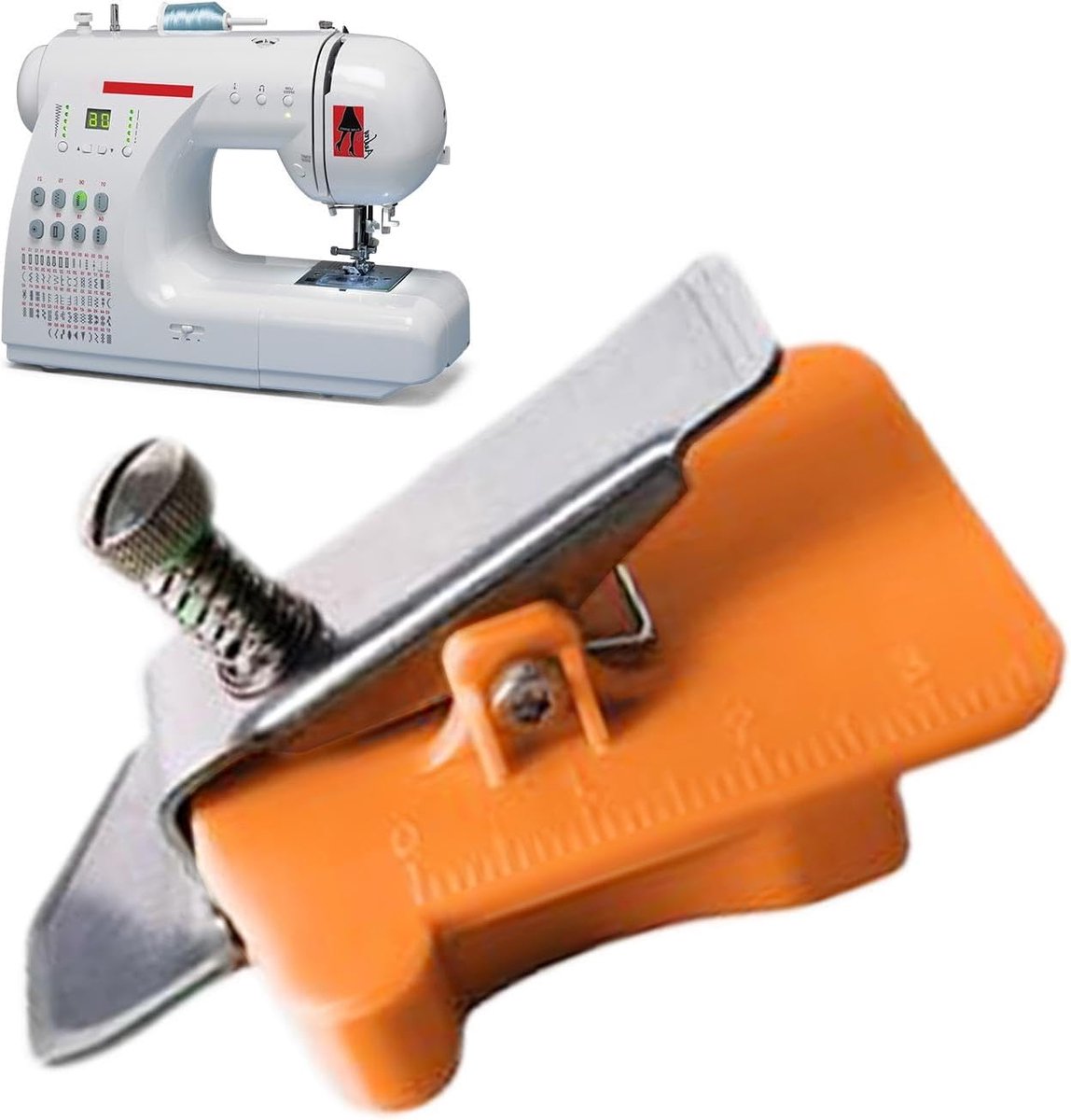 Naadgeleider - Naaigids - Nauwkeurig Naaien - Magnetische Bevestiging - 6.4x3.8 cm - Oranje