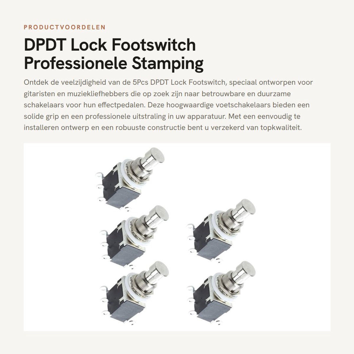 Dailygoods - DPDT Lock Footswitch - Professionele Stamping Guitar Effect Pedalen - Ideaal voor Muzikanten - Perfect voor Gitaar - Voetbediening Effect...