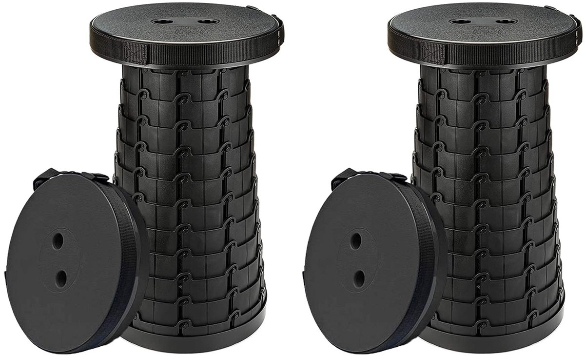 Dailygoods- Campingkruk - In hoogte verstelbaar - Antislipfunctie - Robuust en duurzaam - Draaggewicht tot 300 kg - Ideaal voor kamperen/picknicks - Opvouwbare Kruk