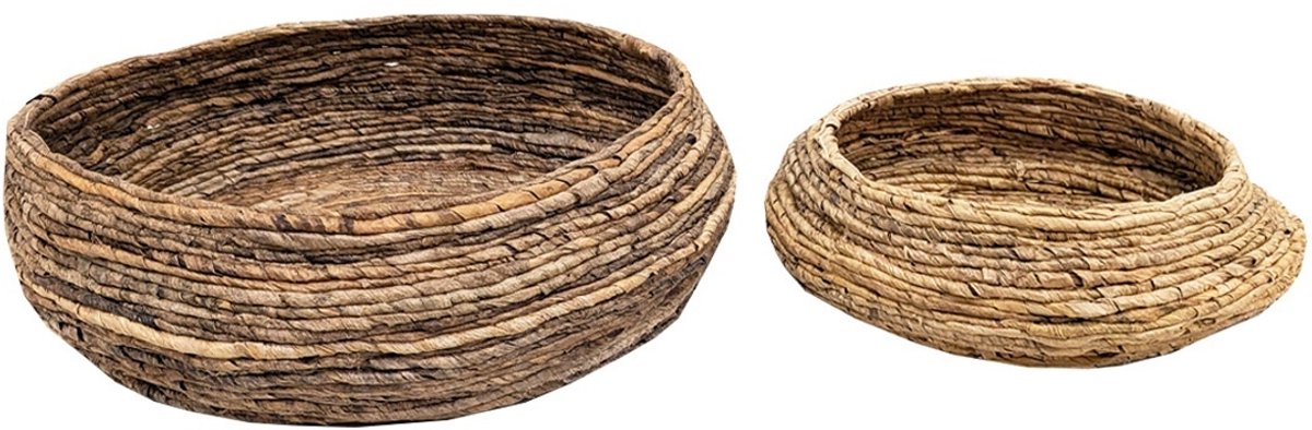 Mandenset 2 stuks bananenblad gebleekt