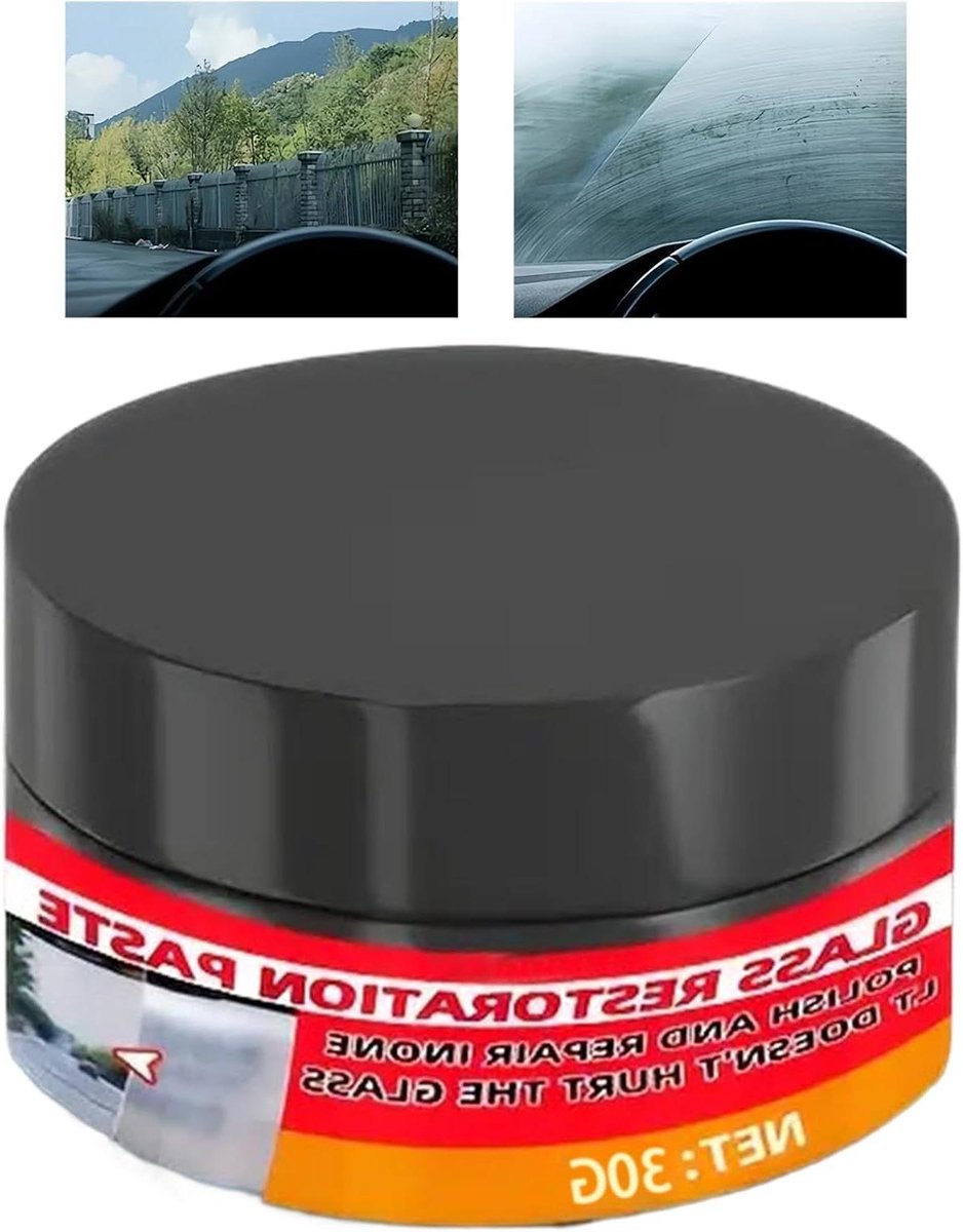 Glas reparatiepolish - Krasverwijderaar - Voorruit herstellen - Veilige pH formule - 30 gram - Helder