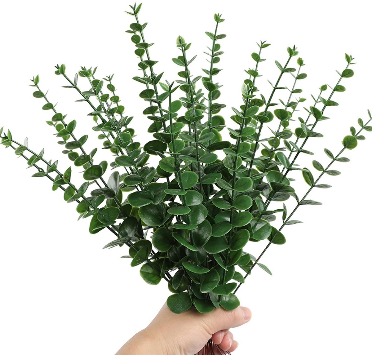 Dailygoods- Eucalyptustakken 30 stuks - Kunstmatige Takken - Diepgroen - Decoratie - Voor Kransen - Hoogwaardige Kunststof - Nepplant