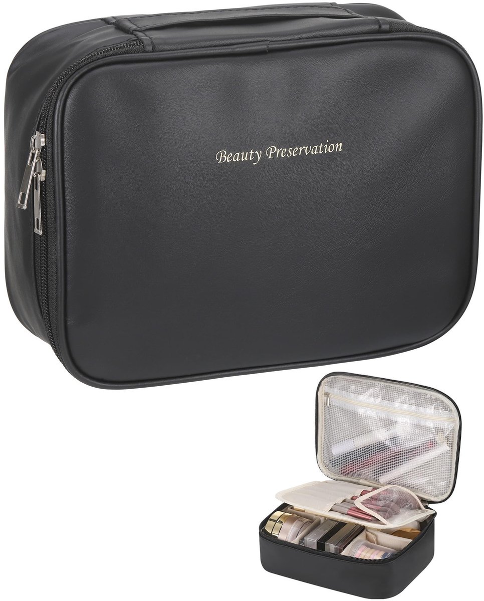 Dailygoods- Make-uptas Grote Capaciteit - Make-uptas Dames - Make-uptas met Spiegel - Make-uptas Organizer - Waterdichte Toilettas - Lichtgewicht Ontwerp - Cosmetica Organizer