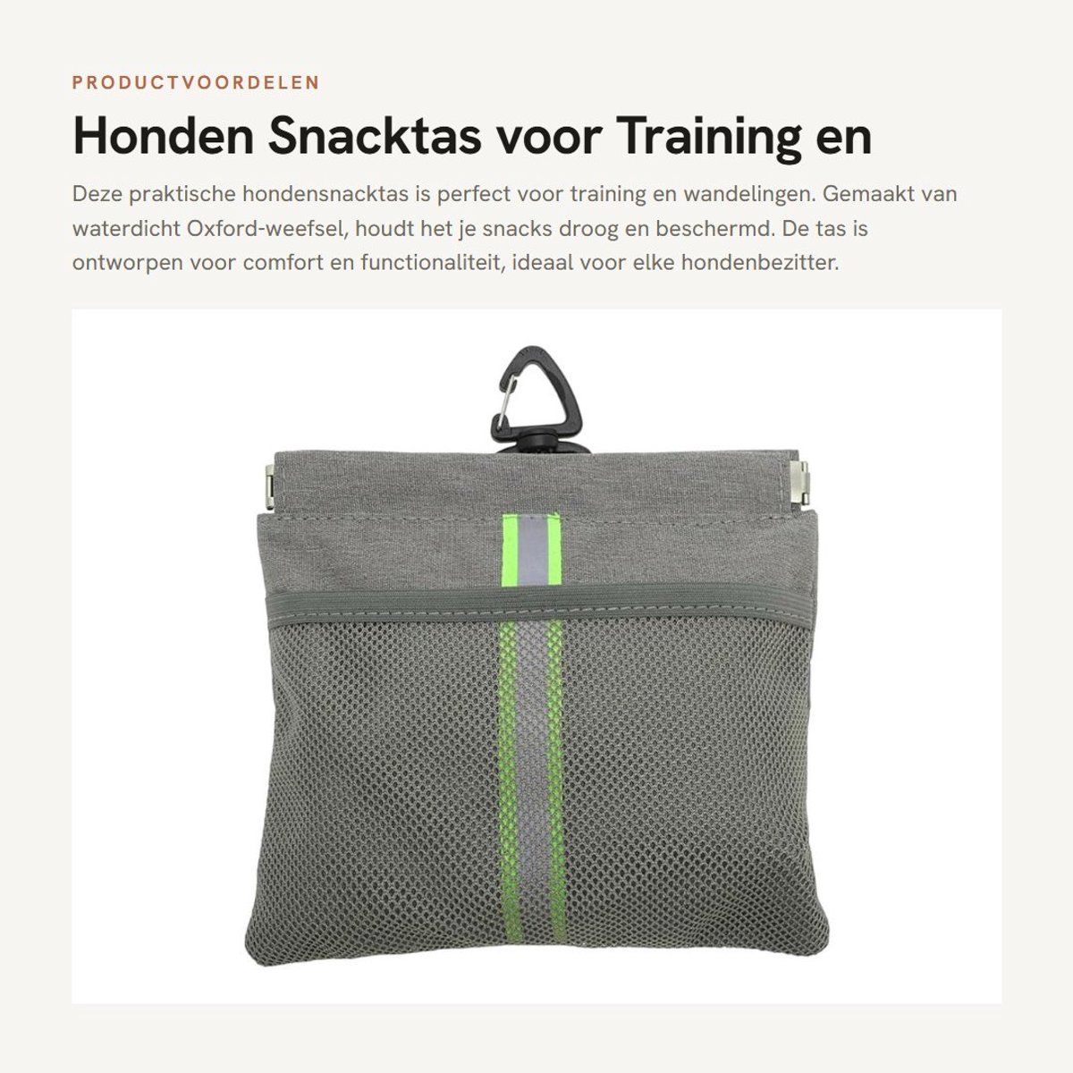 Dailygoods- Snacktas Waterdicht - Hondentraining - Wandeltas - Voederdispenser - Reflecterende Strepen - Eenvoudige Reiniging - Hondentas