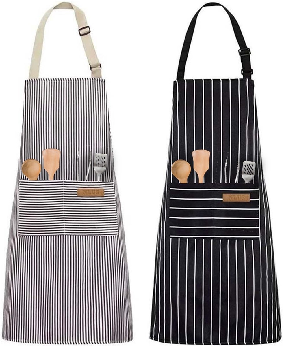 Dailygoods- Kookschorten 2-pack - Verstelbaar - Kinderschorten - Katoen/Polyester - 2 Zakjes - Geschikt voor dames/heren - Keukenschort
