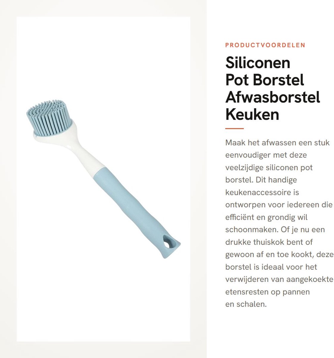 Dailygoods- Afwasborstel met Handvat - Keukenborstel - Schrobborstel - Potborstel - Afwasborstel met Zeepdispenser - Praktisch en Handig