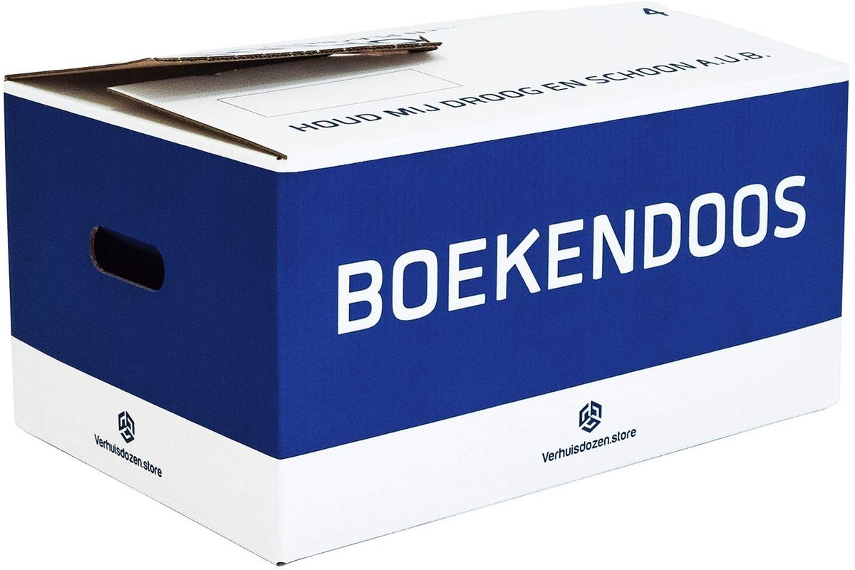 Dailygoods- Boekendozen Professioneel - 10 Stuks - 35 Liter - Dubbel Golf Karton - Extra Stevig - Handvaten - Ideaal Voor Verhuizen - Verhuisdozen