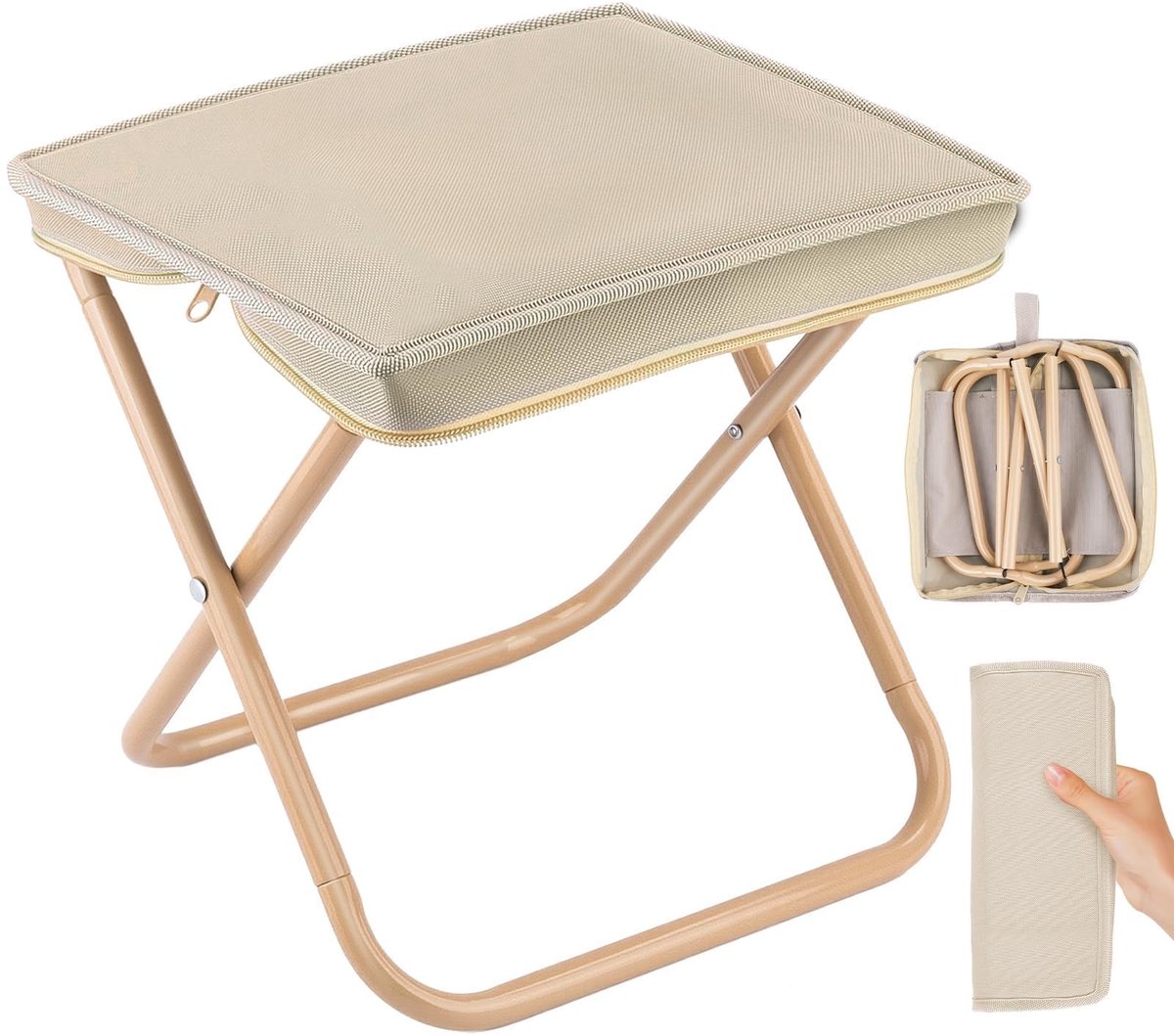 Dailygoods- Opvouwbare Kruk Ultralicht - Compact - Draagbaar - Voor Kamperen - Voor Wandelen - Capaciteit 120 kg - Kampeerstoel