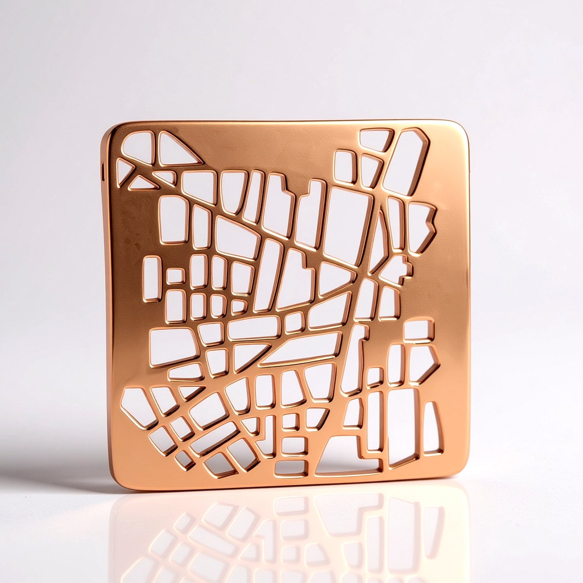 Cavill - Zilveren Hanger - 925 Sterling Zilver Rosé Verguld - Geometrisch Filigraan Design 29x29 mm - Minimalistische Elegantie