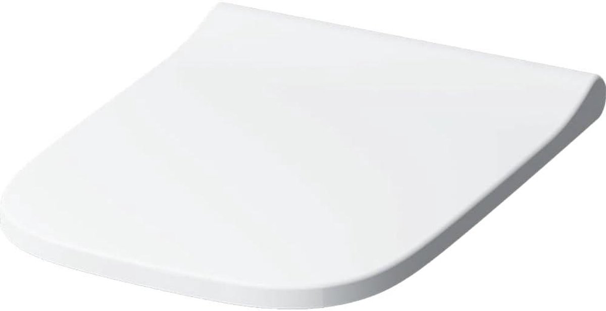 Toiletzitting met deksel - WC bril - Badkamer vernieuwen - Antibacteriële afwerking - 46 x 37 cm - Wit