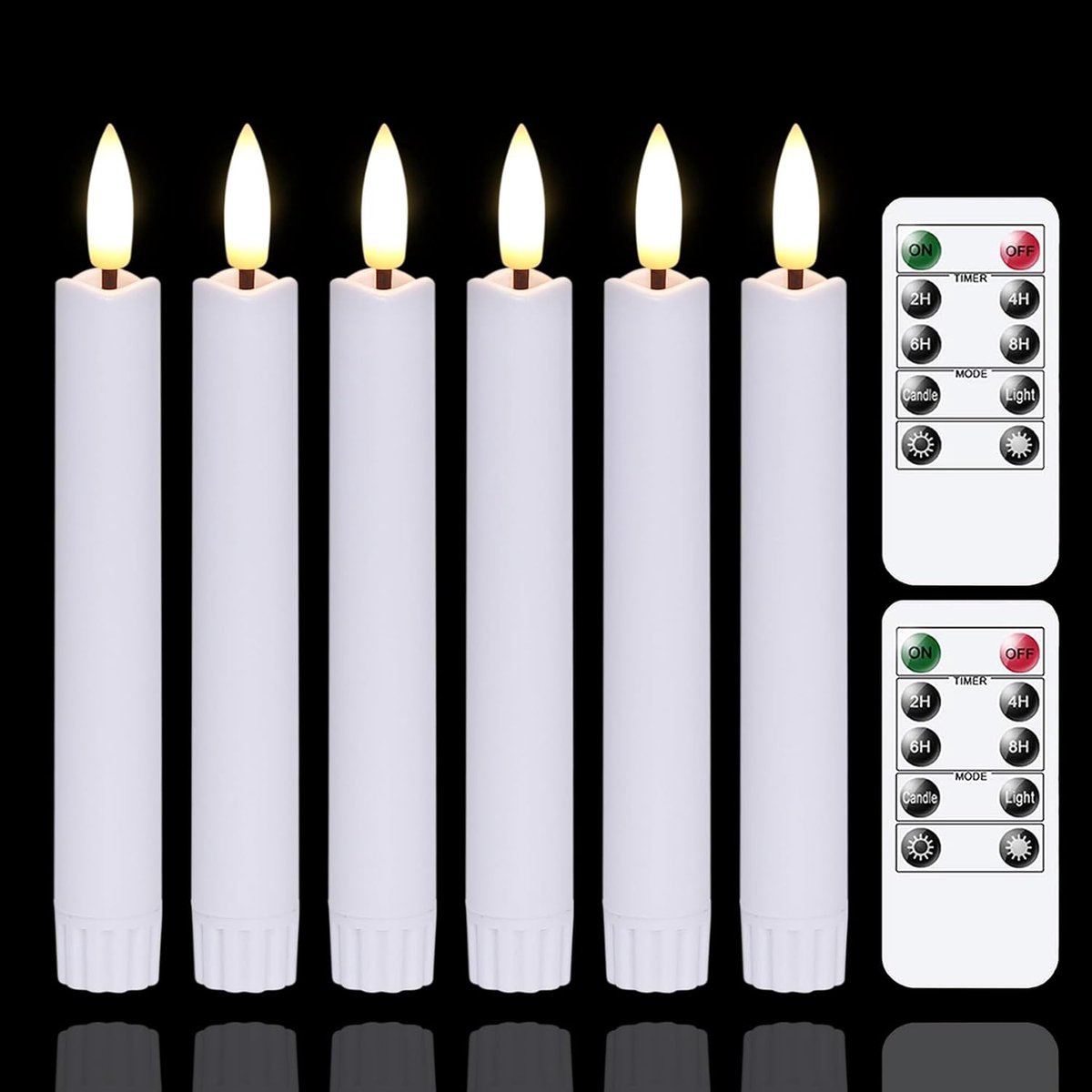 SnelShoppen - Set van 6 Flameless LED Kaarsen met Afstandsbediening - 16 cm Wit - Realistische Flickering Effect - Ideaal voor Feesten, Decoratie en T