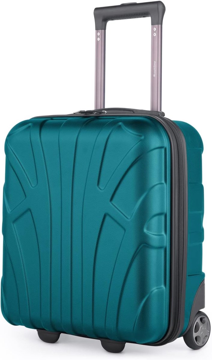 SnelShoppen - Suitline Underseat Cabin Trolley 45x36x20 cm ABS Hard Shell 30L met 2 Wielen en Telescopische Handgreep - Aqua Groen Handbagage voor Vli