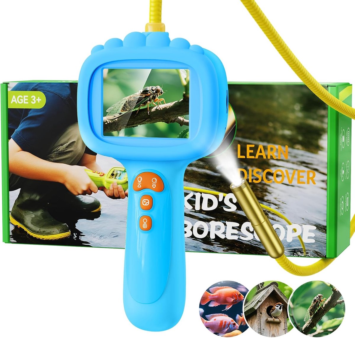 SnelShoppen - Endoscope Camera Kids 1080P - STEM Speelgoed voor Buiten, Tuin en Kamperen - Ontdek de Natuur - Verjaardagscadeau voor Jongens en Meisje