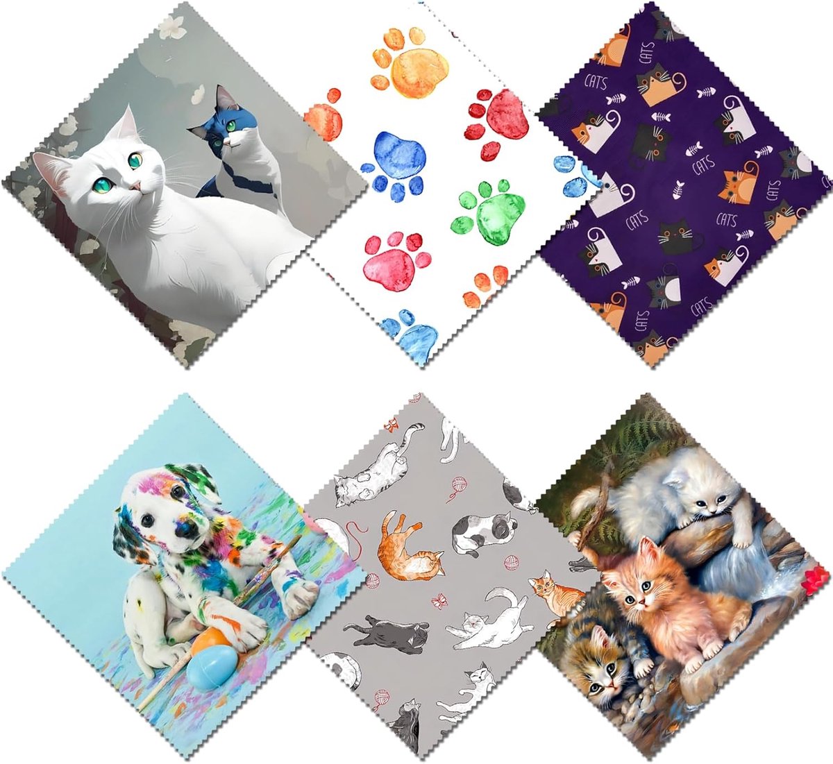 SnelShoppen - 6Pcs Microfiber Bril Reinigingsdoekjes, Herbruikbare Aesthetic Doekjes voor Brillen, Telefoons en Camera's, 6.3 x 6.3 inch, Meerdere Pat