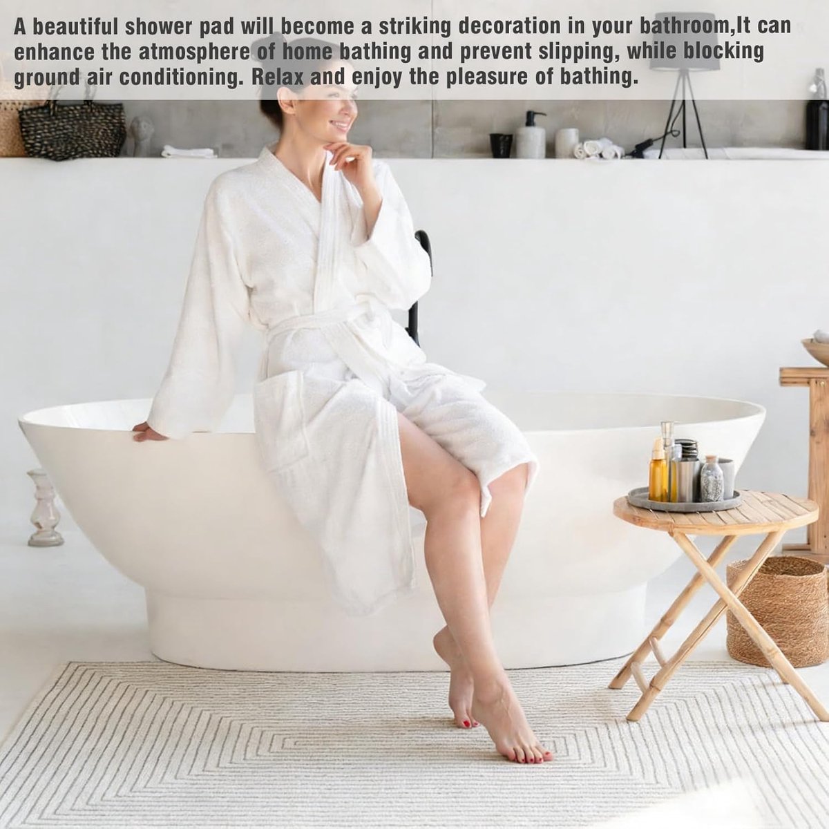 SnelShoppen - Antislip Douchemat 60 x 90 cm - Douchemat met Afvoergaten - Sneldrogende Badmat - PVC Luffa Massage Antislipmat voor Badkamer - Veilighe