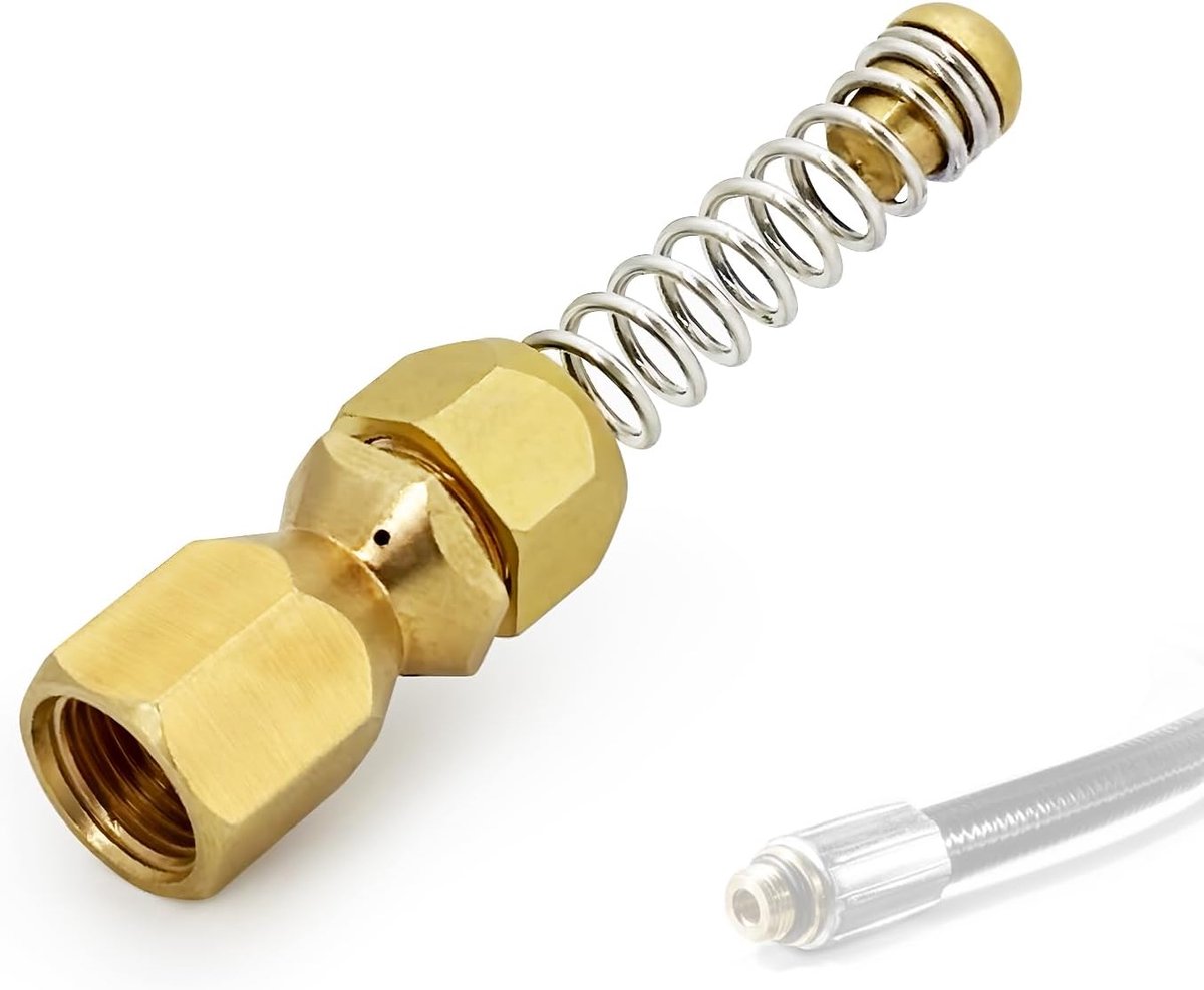 SnelShoppen - Rotary Tube Cleaning Sprayer met Veer, Hoge Druk Reiniger, Accessoires, Buizenreiniger, Spiraal Dops G1/8" voor Afvoer, Luchtkanalen en