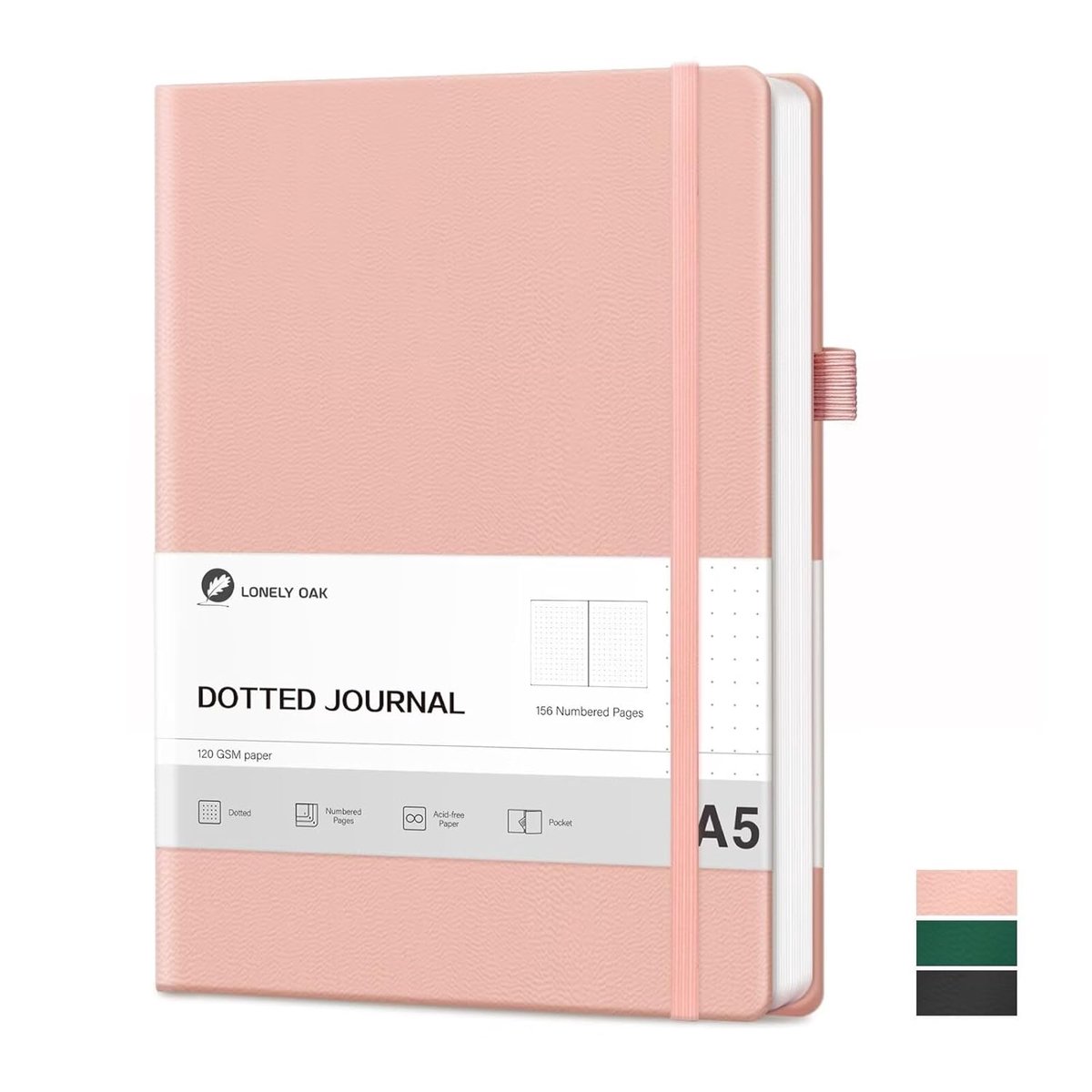 SnelShoppen - Dotted Line Bullet Journal A5 Notitieboek - Hardcover Notitieboek voor Mannen & Vrouwen - Reizen Notitieboek met 120GSM Zuurvrij Papier