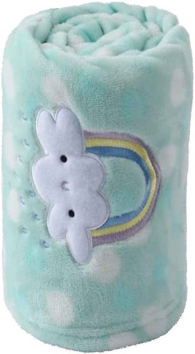 SnelShoppen - Babydeken, Lichtgewicht Fluffy Warm Plush Veiligheidsdeken voor Baby's en Peuters, Unisex voor Bed en Kinderwagen (75 x 100cm, Groen met