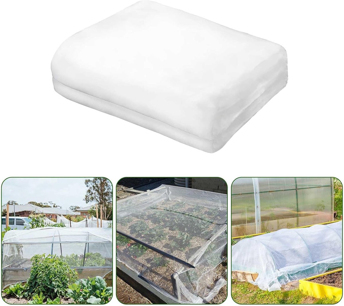 SnelShoppen - Fijnmazig Plantbeschermingsnet 3 x 6 m - Tuinnet voor Groenten en Planten - Duurzaam en Lichtgewicht Insectennet - Ideaal voor Tuin, Moe
