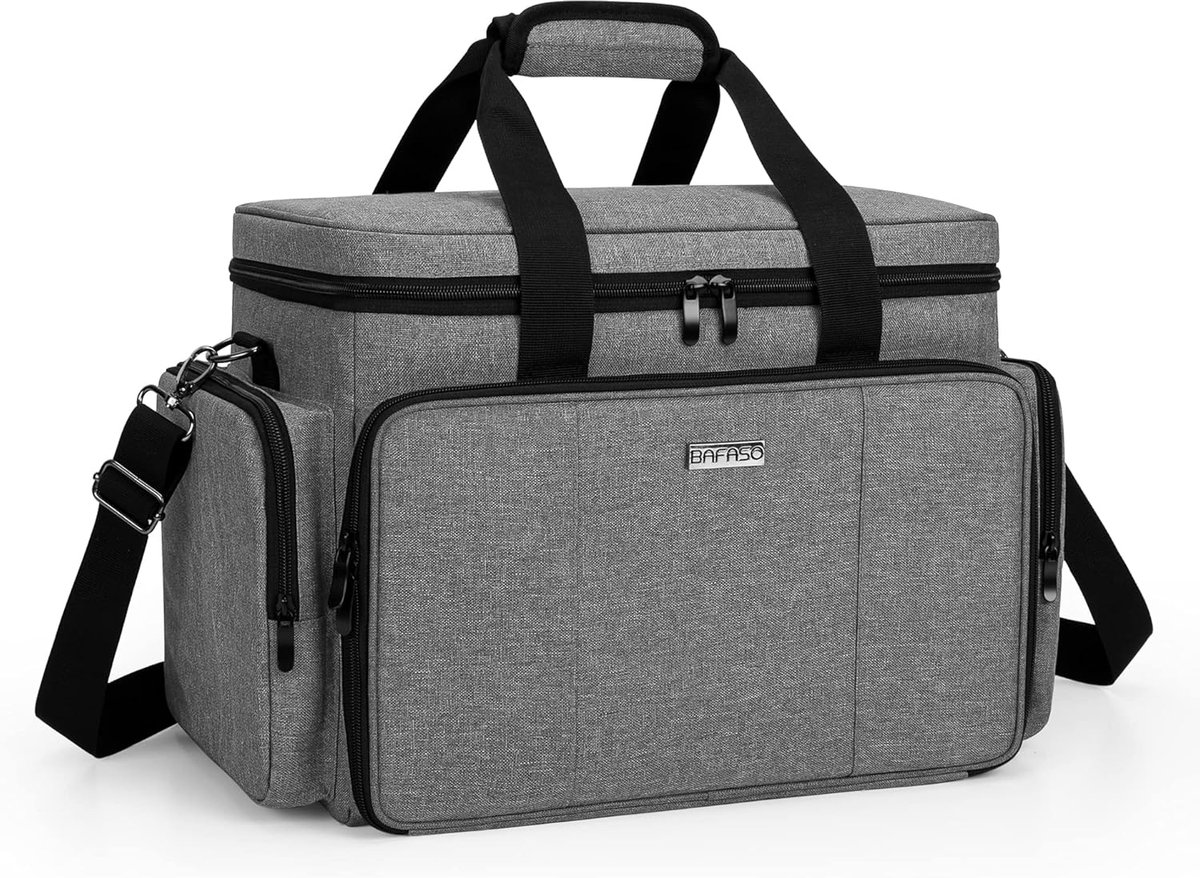 SnelShoppen - Grote Makeup Tas - Cosmetica Tas met Verwijderbare Verdelers - Reistas voor Cosmetica - Grijs - 37 x 21.5 x 28.5 cm - Perfect voor Reize