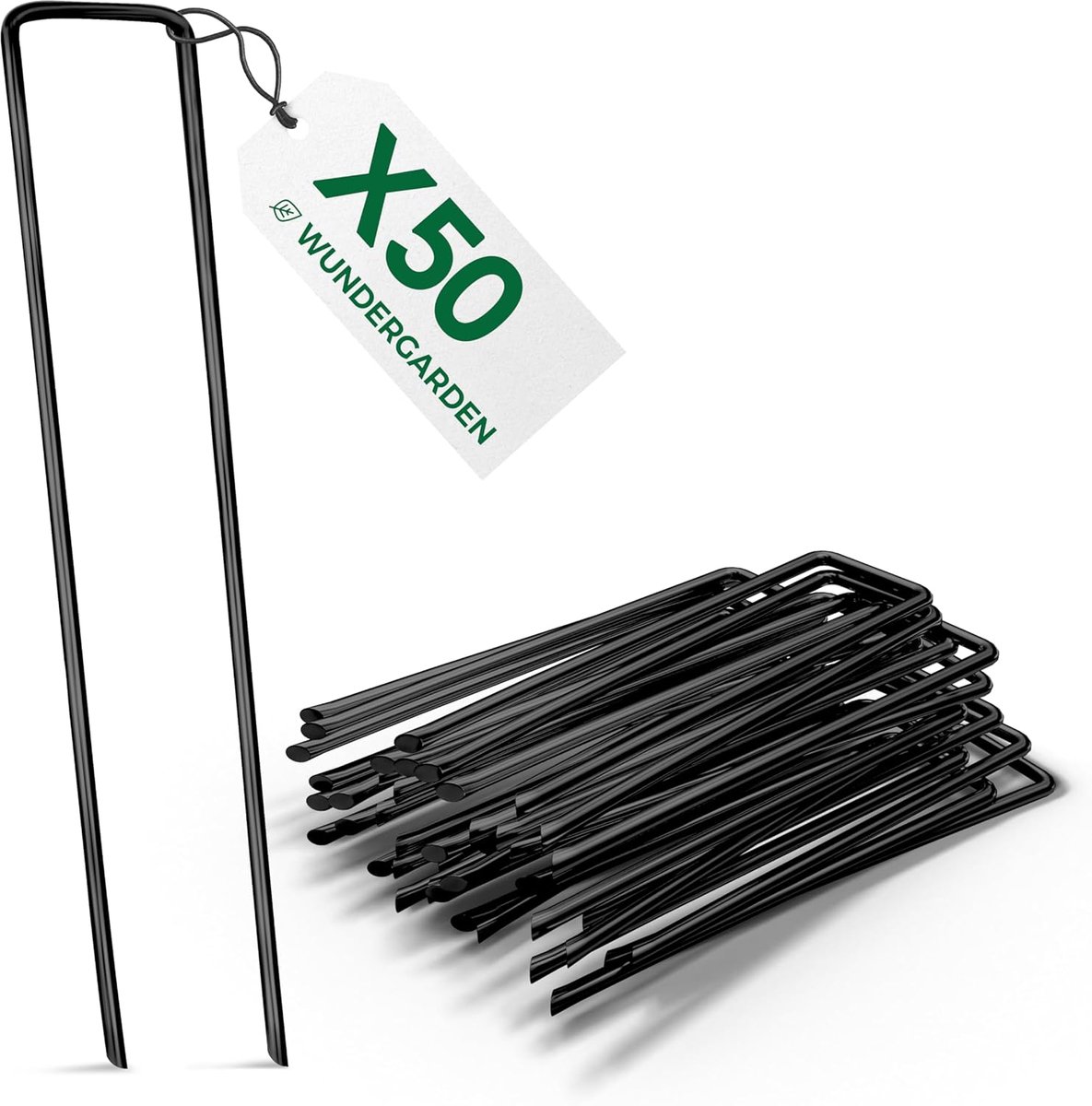 SnelShoppen - 50x Grondankers voor Worteldoek - Stalen Grondspijkers 150x25mm Ø2.7mm - Voor Tuin, Camping en Grondbedekking