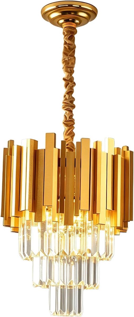 SnelShoppen - Moderne Kroonluchter Kristallen Lamp, Plafondlamp met K9 Kristal, 1xE14 Fitting voor Eetkamer, Keuken, Woonkamer, Slaapkamer, Gang, Café