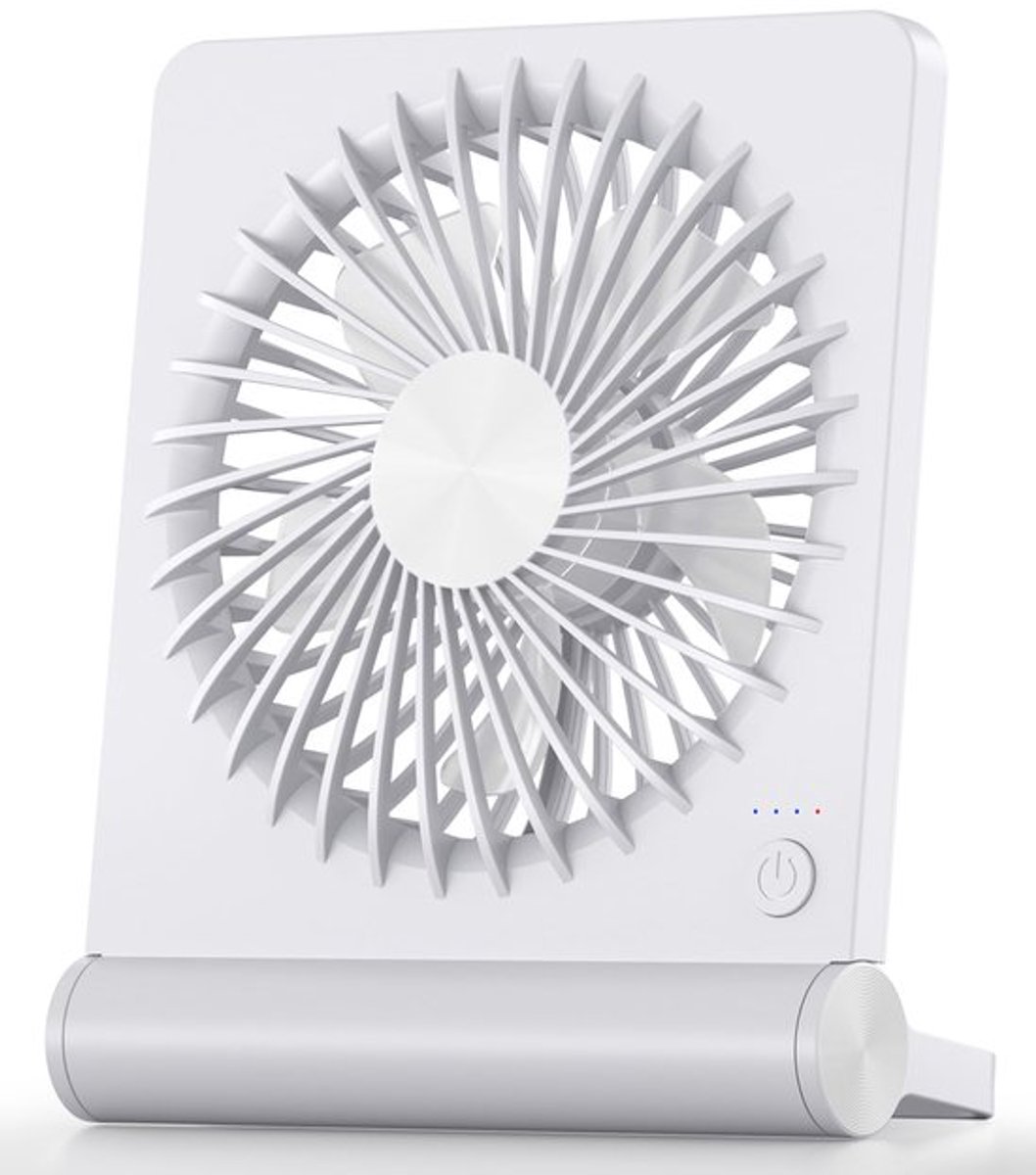 USB-ventilator - Sterke wind, ultrastille kleine bureauventilator - Draagbare miniventilator - 220° kantelbaar en opvouwbaar - 3 instelbare snelheden - Ventilator - Geschikt voor thuis, kantoor, desktop, buiten, kamperen - Wit