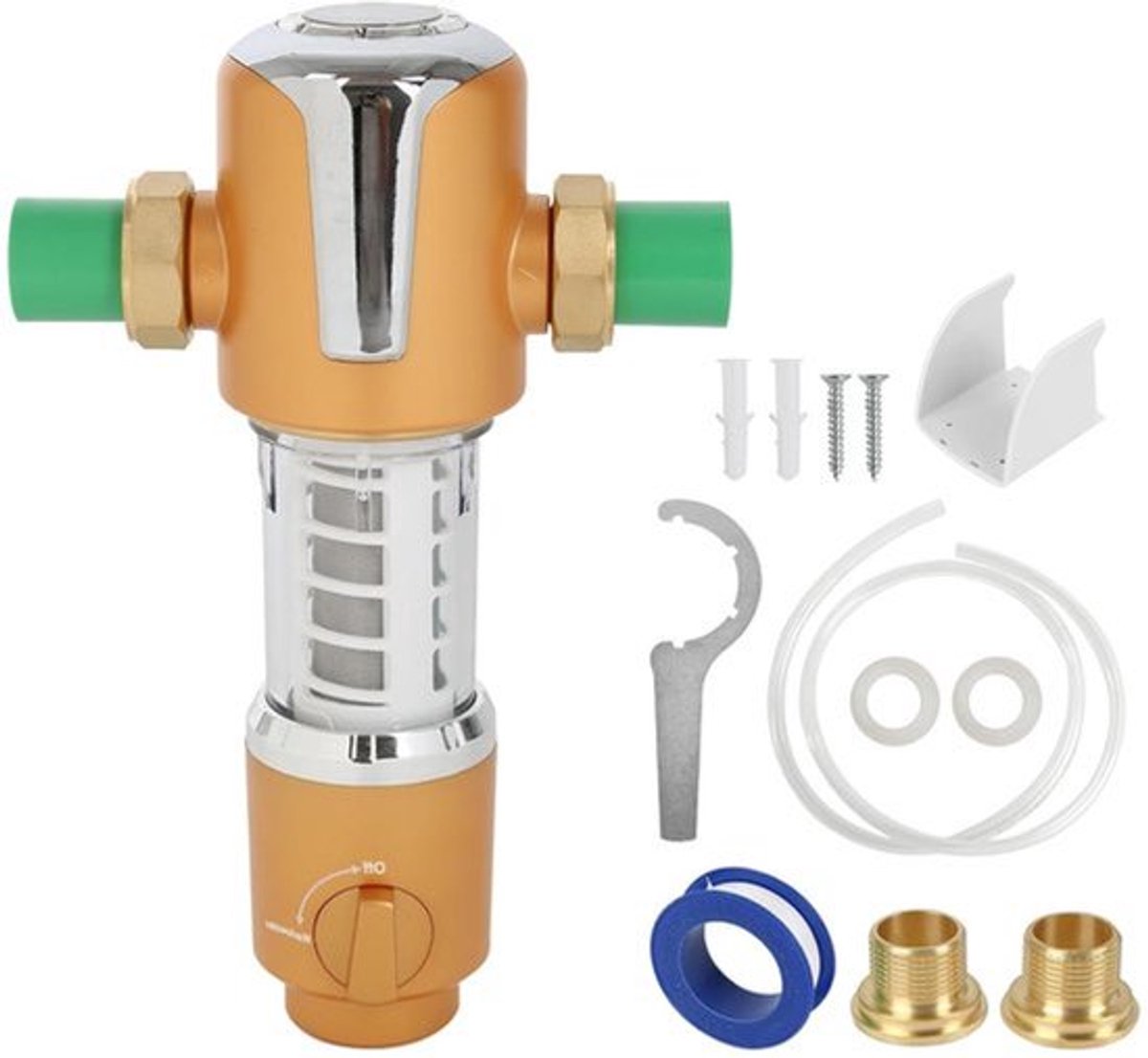 Fijnfilter herbruikbaar uitspoelbaar - Spin down sediment waterfilter.ilocizer voor fonteinwaterslang.