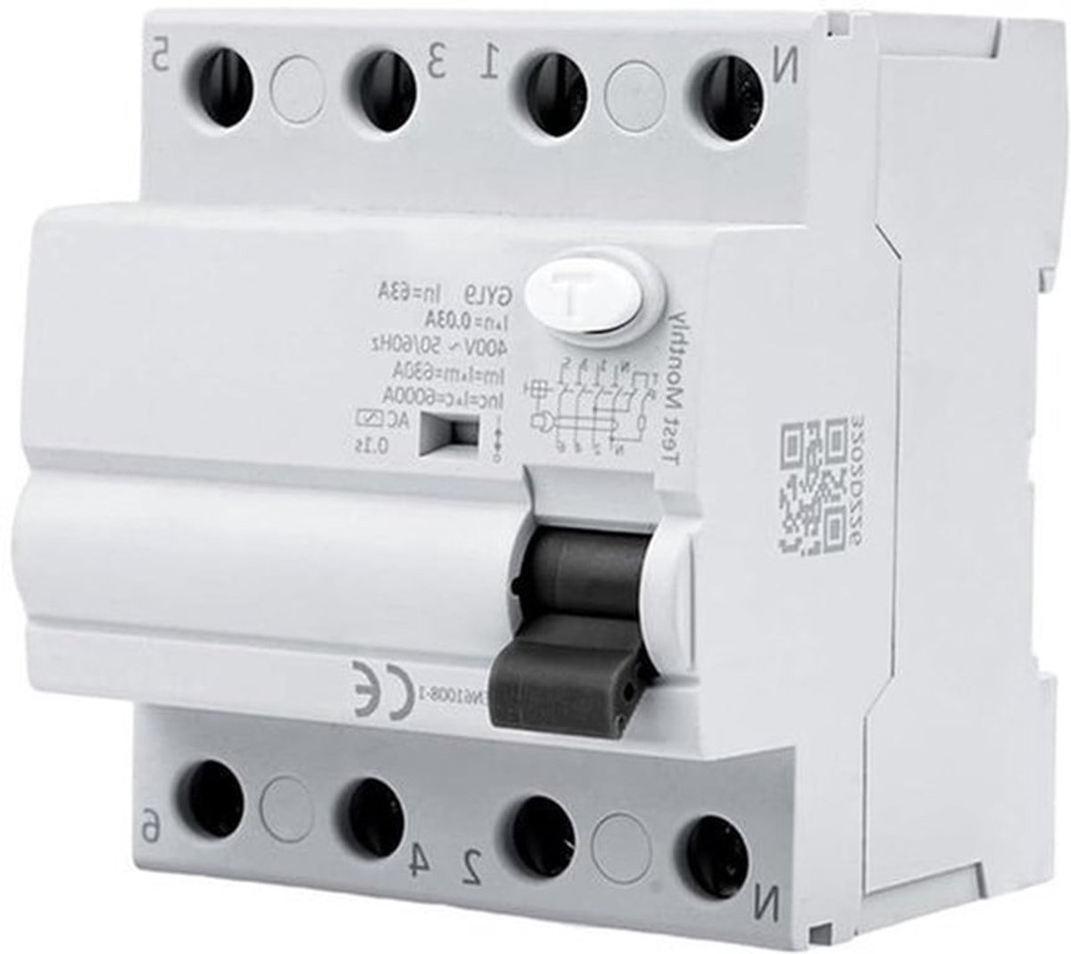 Aardlekschakelaar 2P 40A AC230V RCCB lekschakelaar klasse A (4P-63A-400V) - GYL9-2P-40A-003A