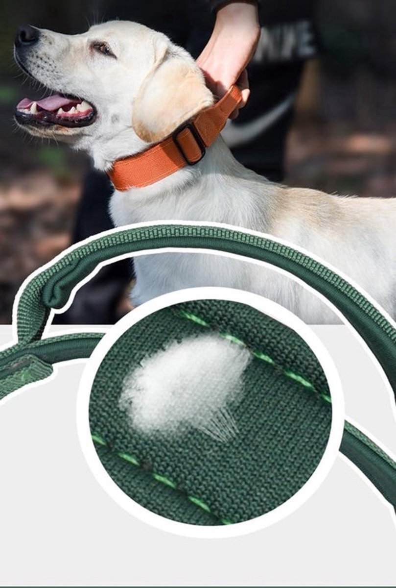 Verstelbare tactische hondenhalsband met bedieningshendel en zware metalen gesp voor middelgrote en grote honden (XL zwart)