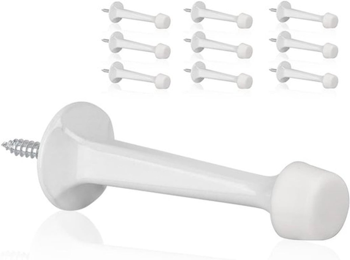 Stevige Deurstoppers - Robuuste Stoppers - Muur Beschermen - Zachte Rubberen Tips - 10 Stuks - Wit