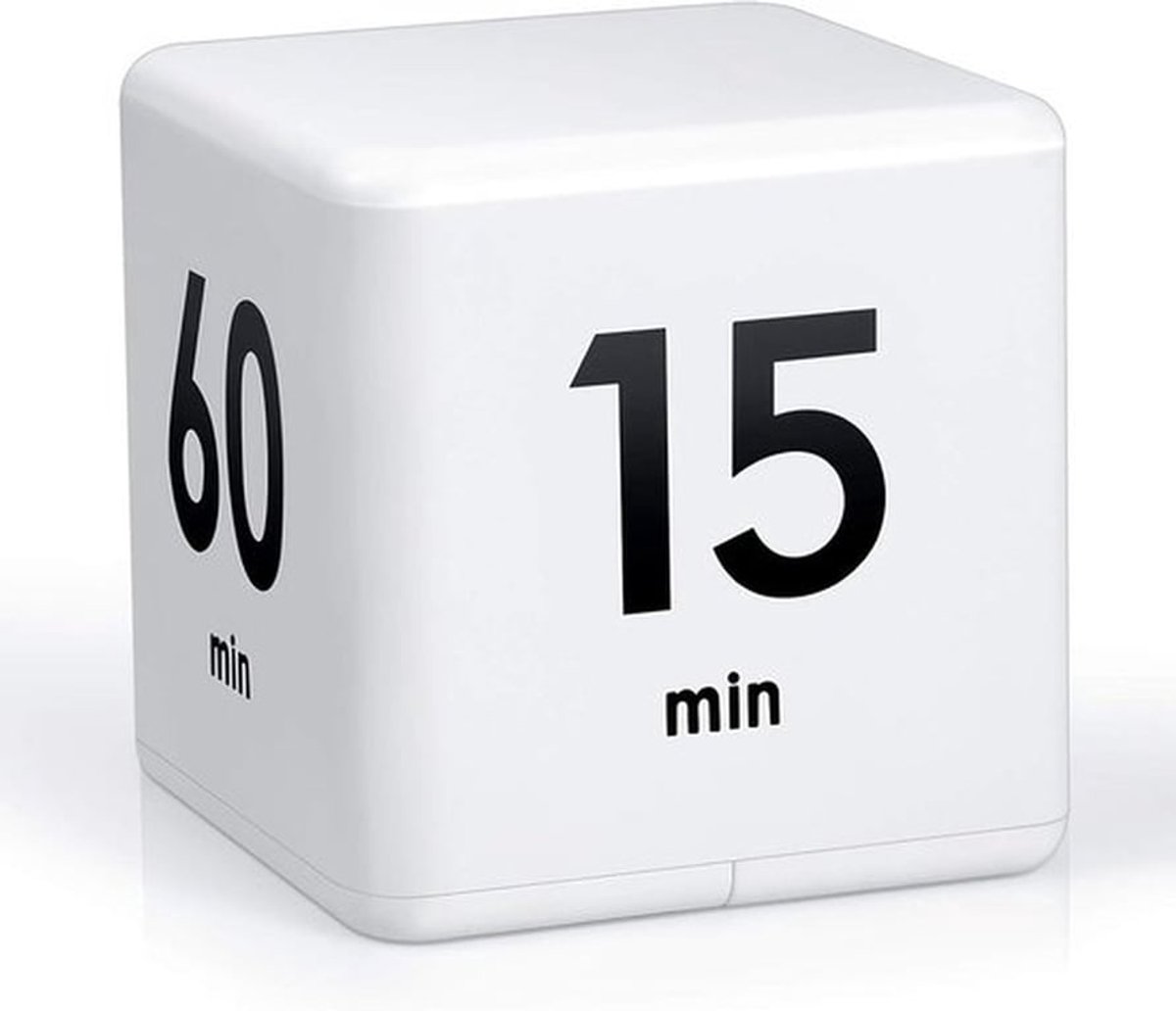 Elektronische timer - Timer - Kubus - om te studeren, tijdmanagementset - goed voor lichaamsbeweging, keukentafeltimer - 7*7*7 cm - wit - 15/20/30/60 minuten en aangepaste aftelling - zonder batterijen
