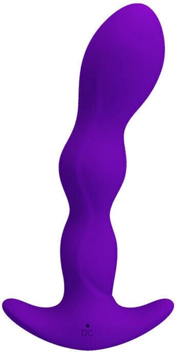 Siliconen-Kralen-Dildo-Vibrerende-Anaal-Seks-Plug-Vibrator-Prostaat-Masseur-Speelgoed - Paars
