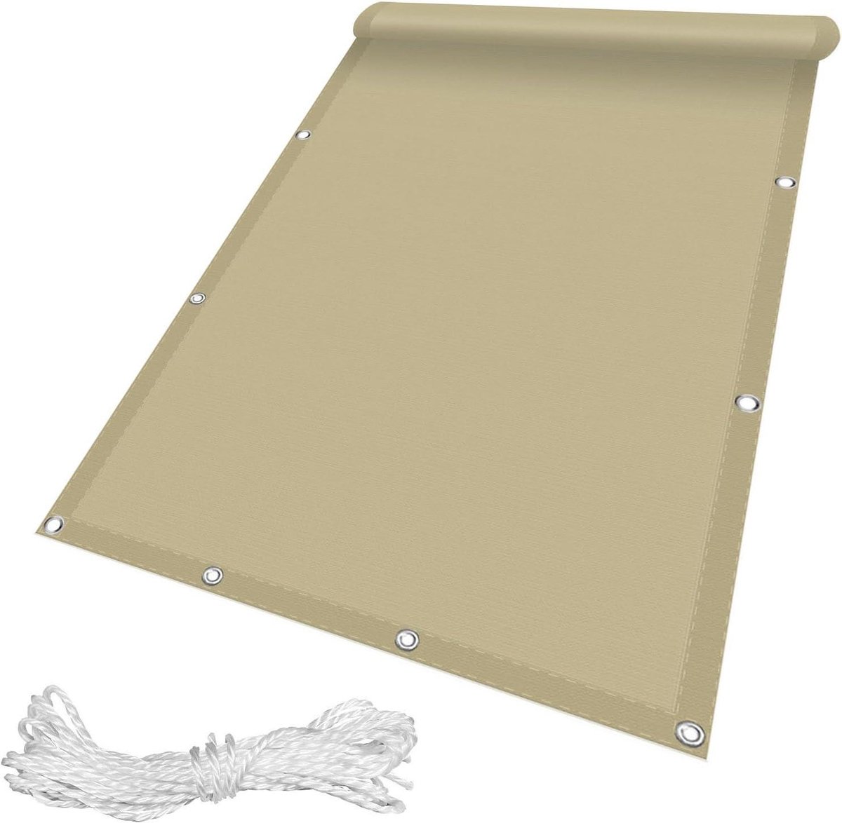 Rechthoekig Zonnezeil - Schaduwdoek Tuin - Buiten Leven - Waterafstotend Materiaal - 4 x 6 meter - Taupe