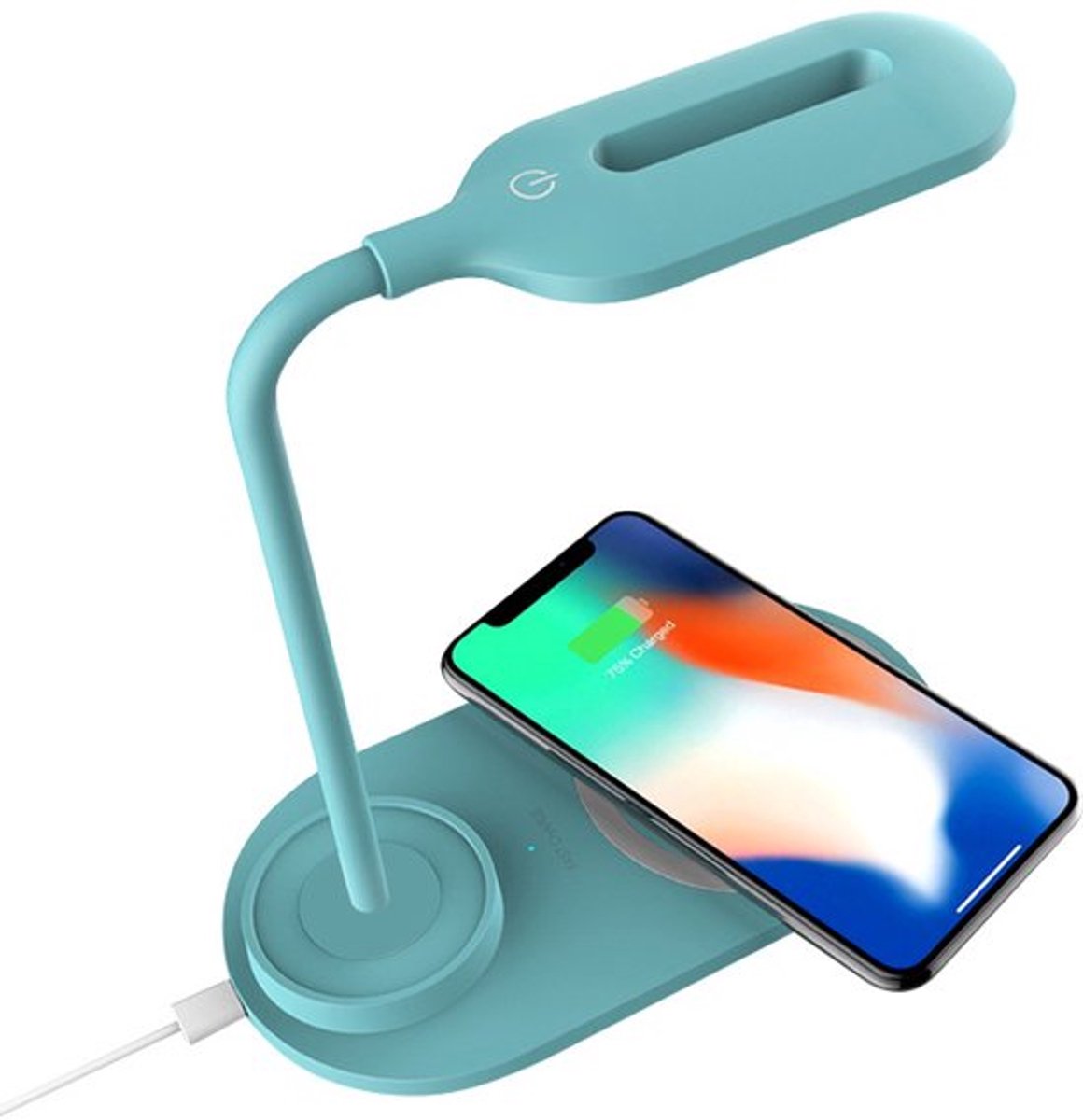 Bureaulamp, draadloze telefoonoplader, USB-bureaulampvoet, opklapbare leeslamp