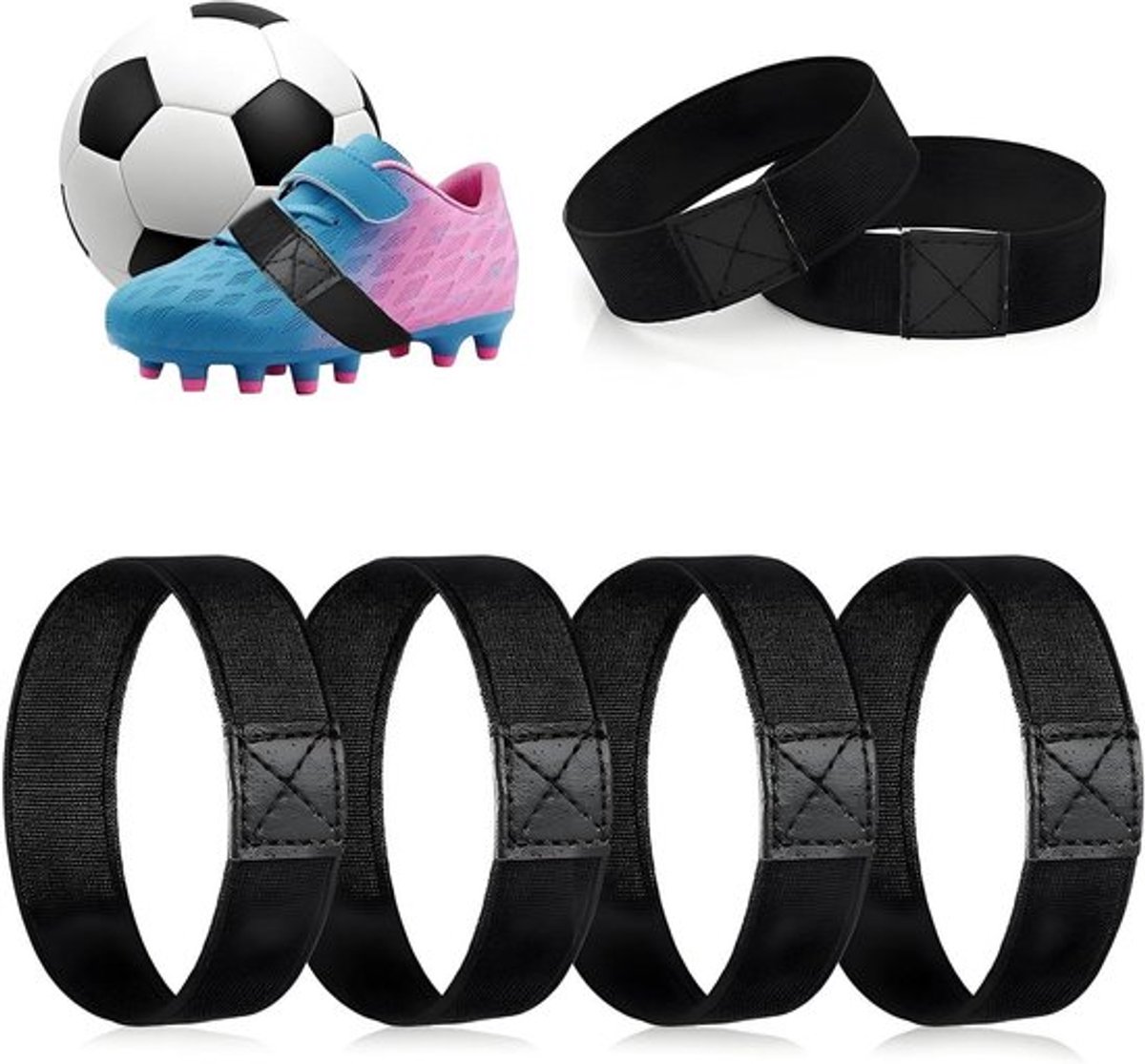 Elastische veters in 4 kleuren voor voetbalschoenen & andere schoenen