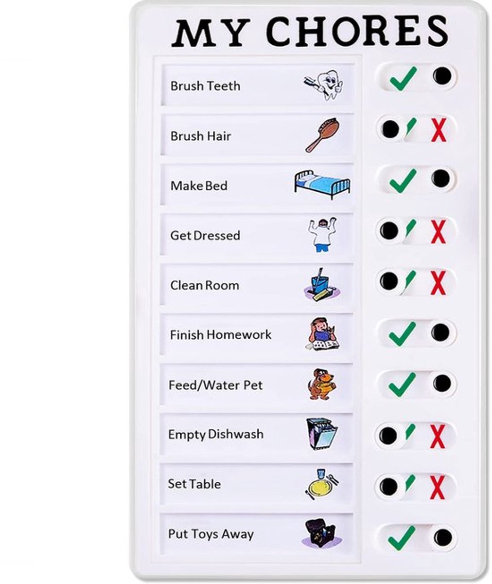 Draagbaar memo-bord herbruikbaar plastic RV-checklist dagelijkse taken checklist bord met schuifregelaar voor thuis reizen planning herinnering dagelijkse taken lijst