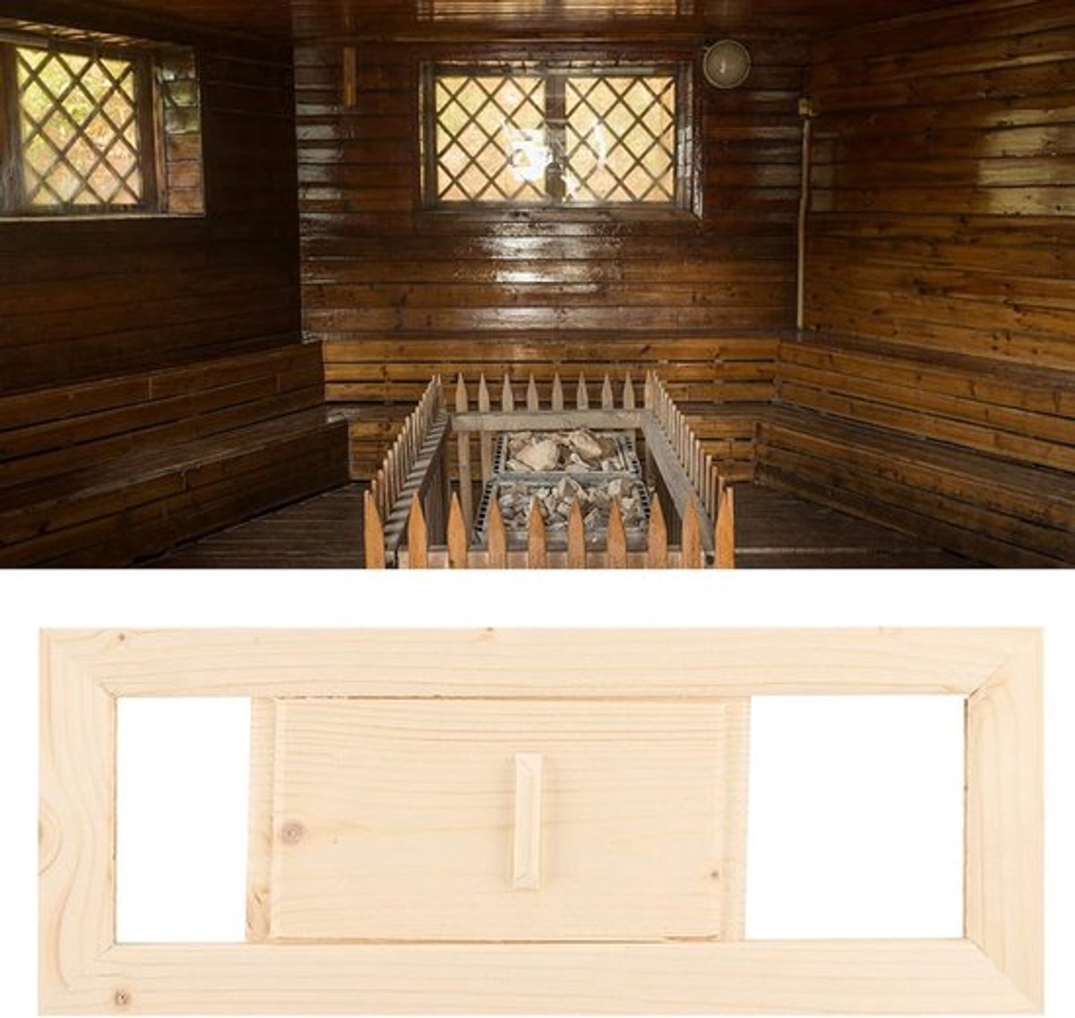 Houten Rechthoek Ventilatierooster voor Ventilatie Stoomruimte Sauna - Accessoire