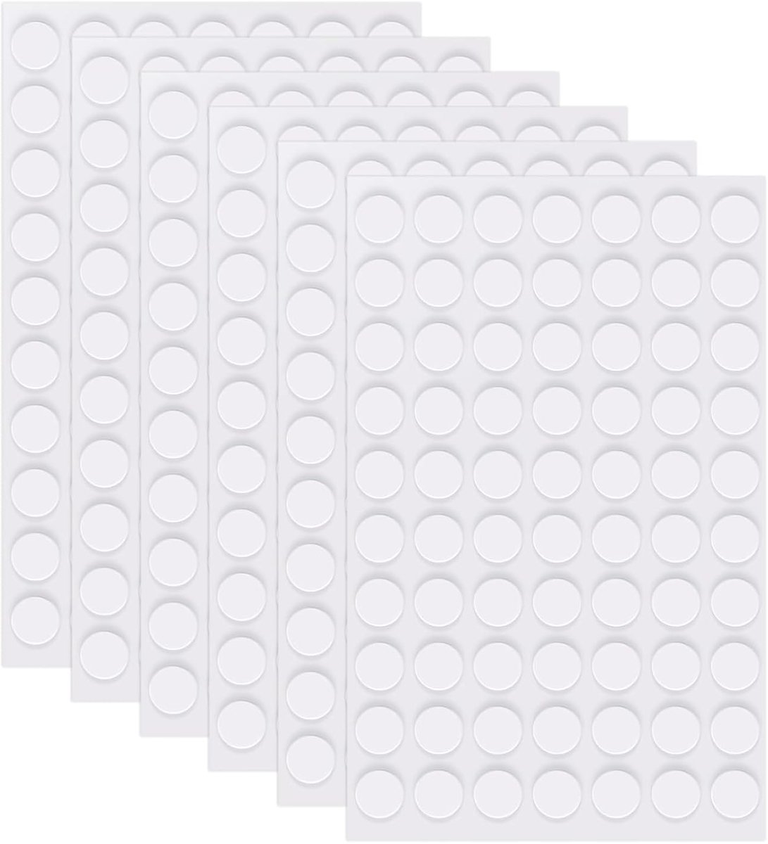 SnelShoppen - 420 Stuks Dubbelzijdige Hechtdots, Transparante Ronde Stickers, Herbruikbaar, Verwijderbaar, Sporenvrije Waterdichte Hechtdots voor DIY