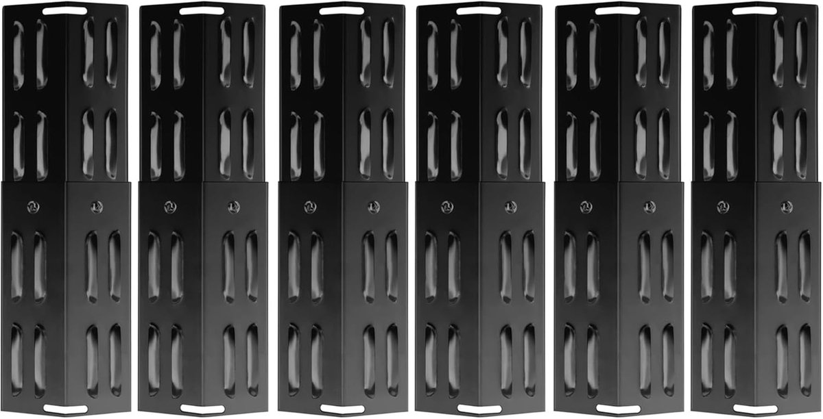 SnelShoppen - Universele Gasgrill Vlamverdeler 29-43 cm - 6 Stuks BBQ Accessoires voor Gasbarbecue - Hoogwaardig Geëmailleerd Staal - Perfect voor Tui