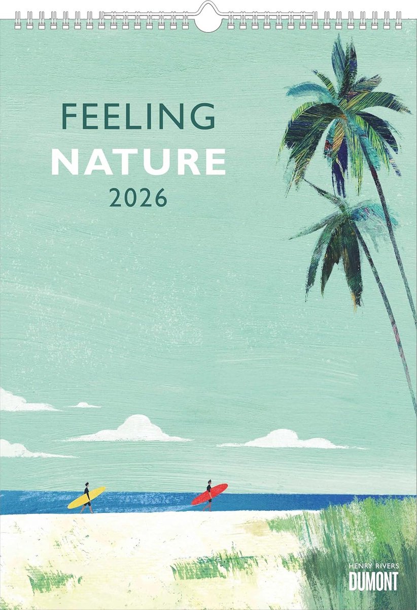 SnelShoppen - Wandkalender 2026 - Rivers: Feeling Nature 30x42 cm - Minimalistische Outdoor-Illustraties - Decoratieve Posters voor Thuis en Kantoor