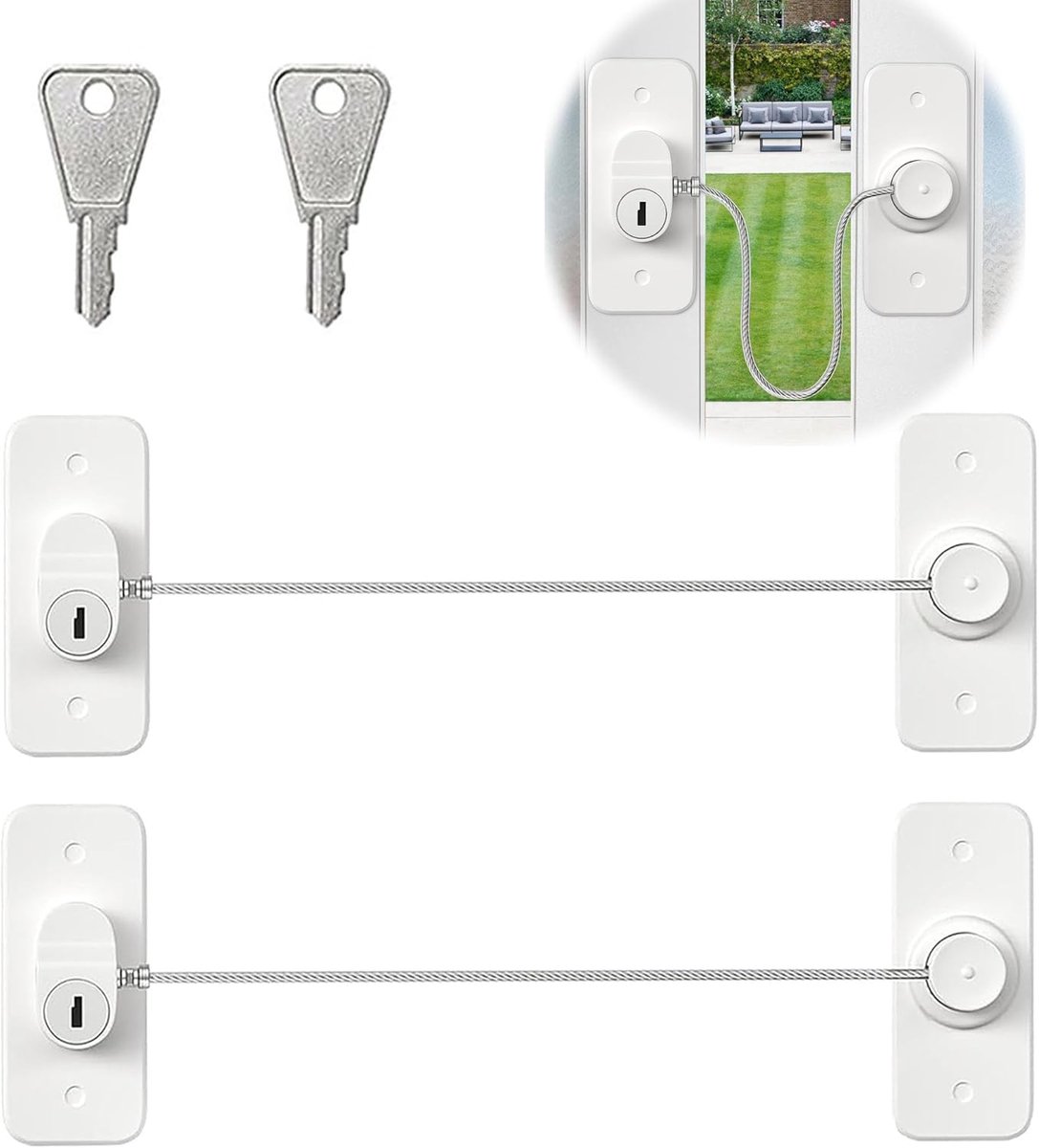 SnelShoppen - Set van 2 Kindveilige Slotjes voor Kasten, Ramen en Deuren - Sterke Lijm of Schroefbevestiging - Geschikt voor Keuken, Badkamer, Kindere