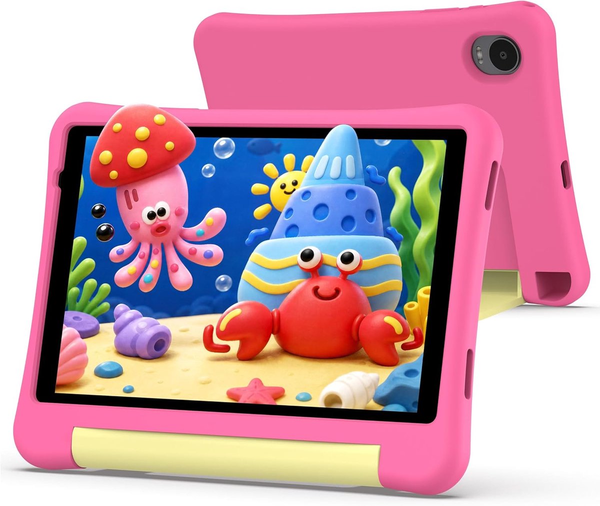 SnelShoppen - Kids Tablet 8 Inch voor Kinderen met Case, 3GB RAM, 32GB ROM, Android, 5000mAh, Geschikt voor Peuters en Kleuters, Roze, Met Ouderlijk T