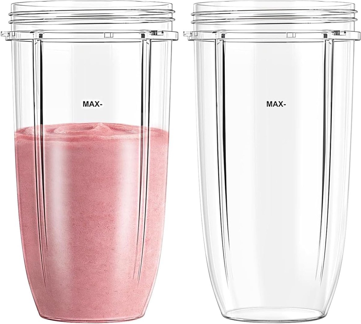 SnelShoppen - Set van 2 Reservebekers voor Mixer - Transparante Sapbekers - Compatibel met 600W/900W Mixers - BPA-vrij - 32OZ - Perfect voor Smoothies