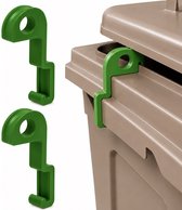 Ventilatieclips voor Afvalcontainer – Set van 2 – Geschikt voor Kliko - Afvalcontainers – Deksel Afstandhouder – Tegen Geur, Vocht & Ongedierte – Groen – 7,4 x 9,4 cm