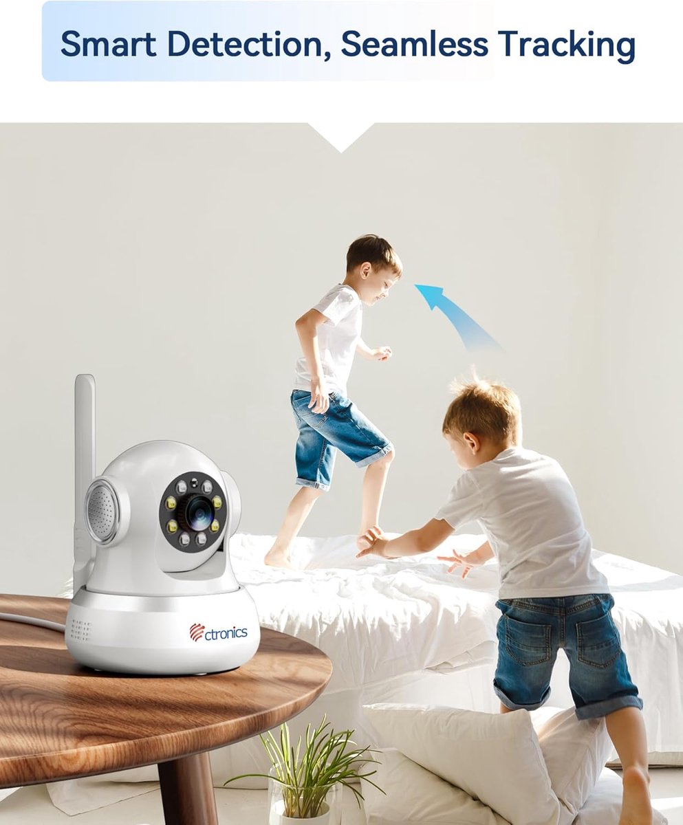 SnelShoppen - 4G Indoor Beveiligingscamera met SIM Kaart, 360° PTZ IP Camera, Kleur Nachtzicht, 2-Way Audio, Muur-/Plafondmontage, 20m Bereik, Ideaal