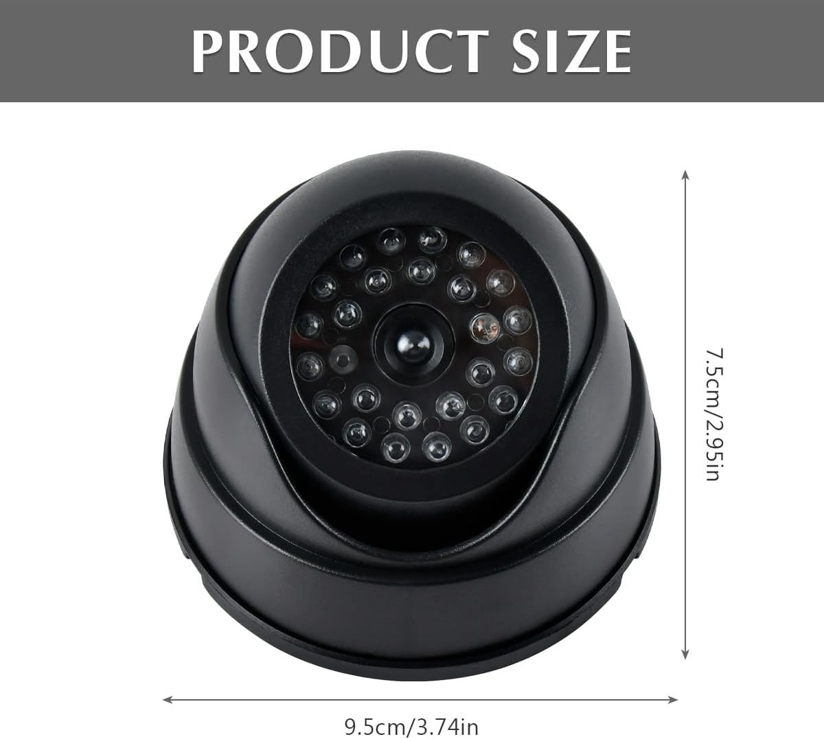 SnelShoppen - 2x Dummy Camera Beveiligingscamera met Flits LED, Nep CCTV Dome Camera voor Binnen en Buiten, Realistisch Ontwerp, Zwart ABS Materiaal,
