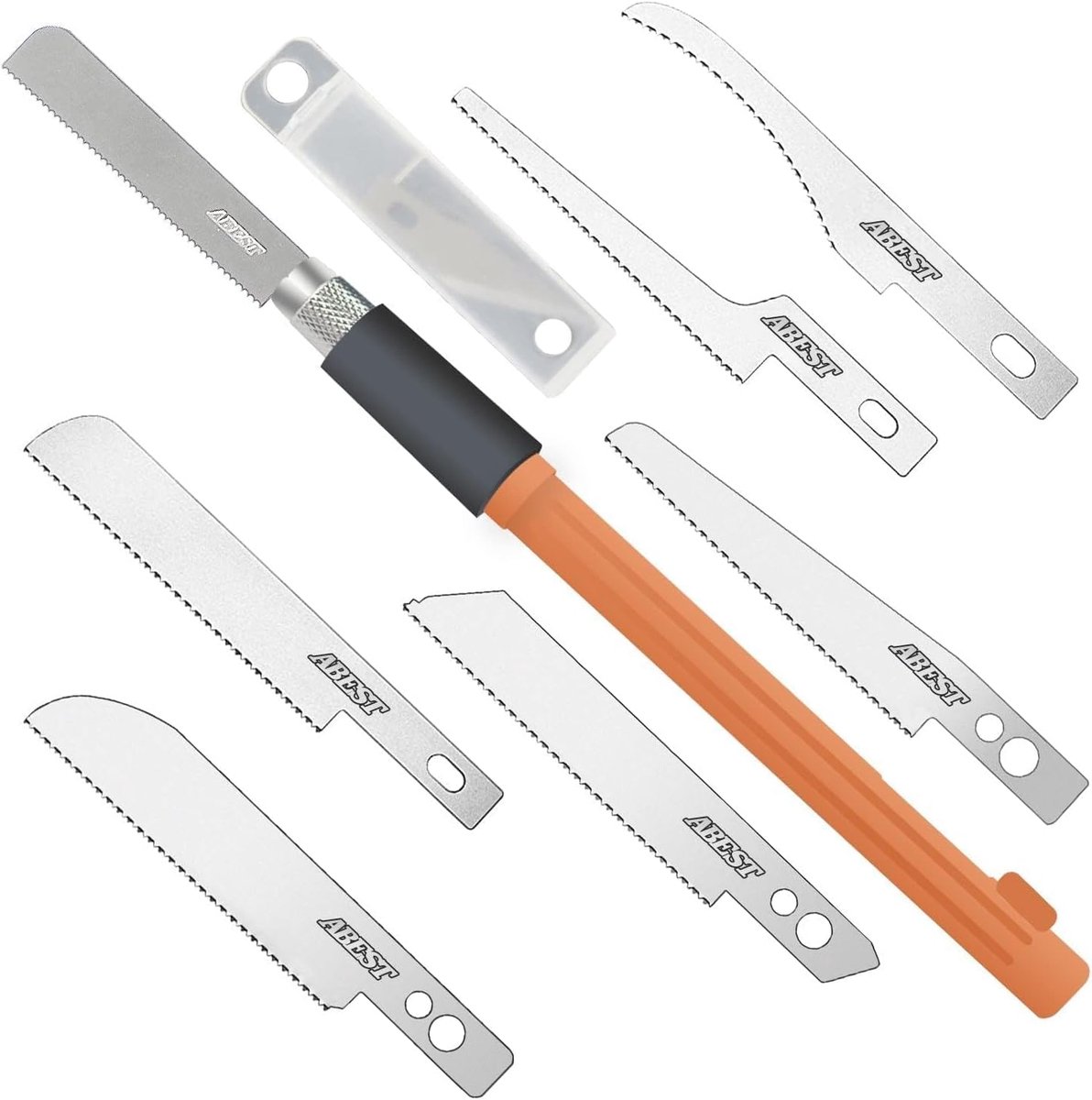 Thijox - Mini-handzaag voor modelbouw met 8 messen, hobby modelbouwmes, veelzijdige gereedschapsset voor knutselen en DIY projecten