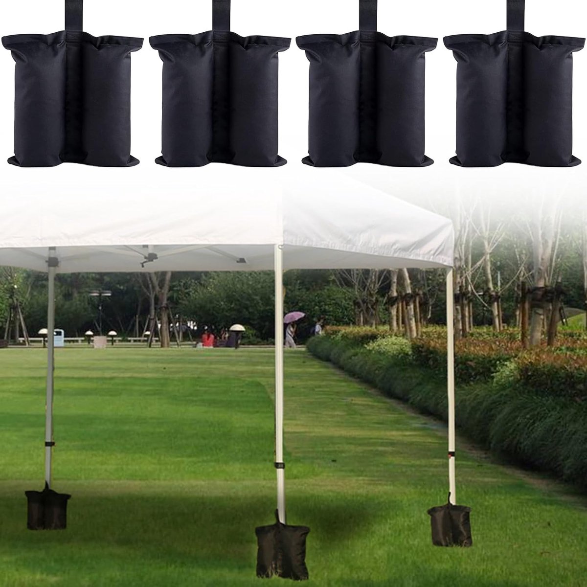 SnelShoppen - 4 Stuks Zandzakken voor Paviljoenen en Parasols - Sterke en Duurzame Zandzakken voor Tuin, Camping en Feesten - Ideaal voor Stabilisatie