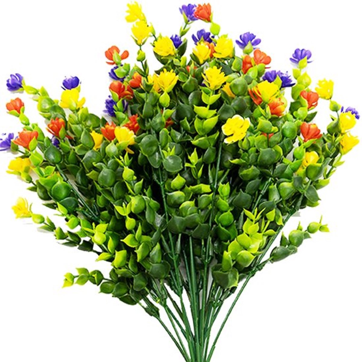 3 Stuks Kunstbloemen Binnen Buiten Eucalyptus Decoratie UV Bestendige Planten Struiken Plastic Boeket voor Tuin Raam Bruiloft Feest Decoratie